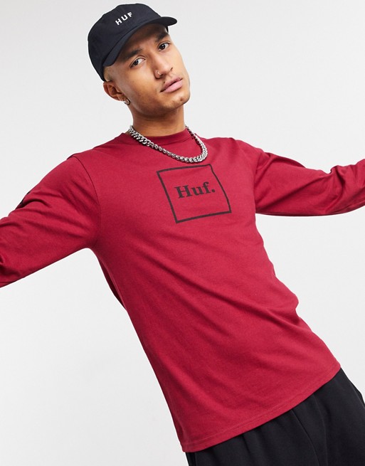 HUF essentials domestic long sleeve in red