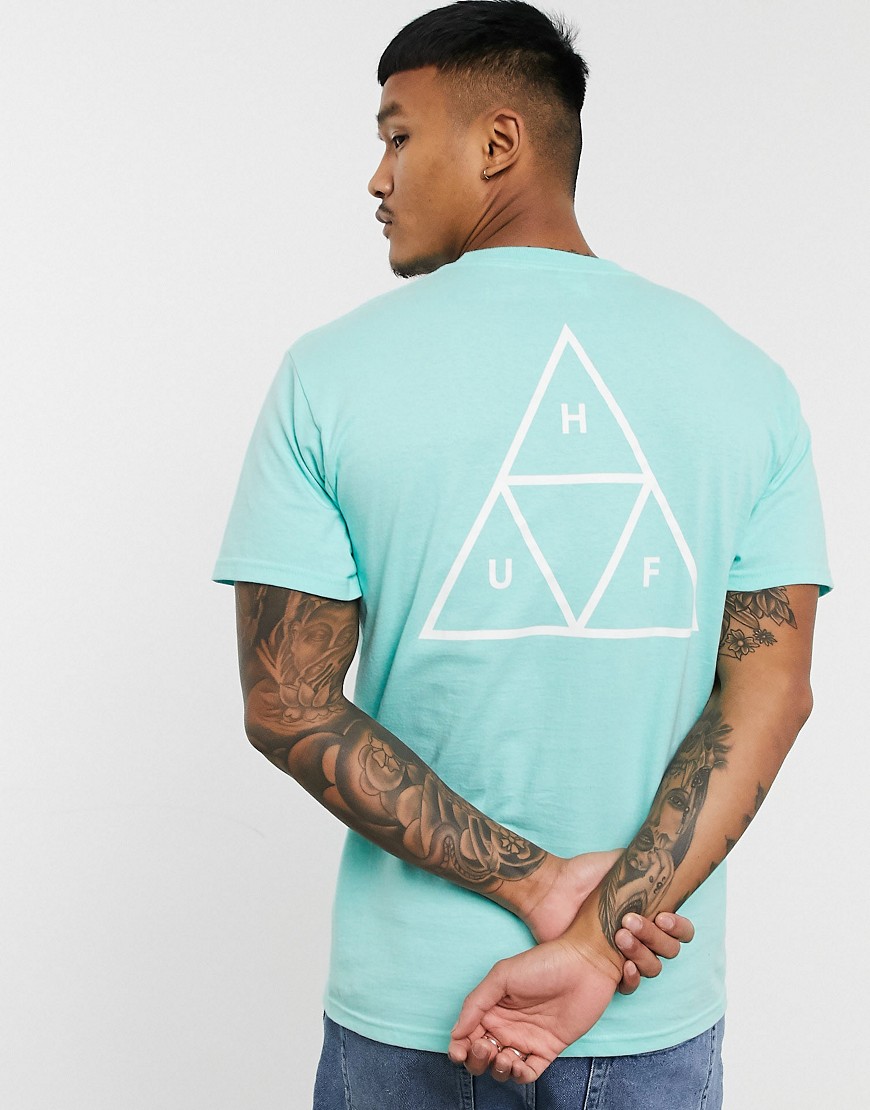 HUF - Essentials - Drievoudige triangel T-shirt in blauw-Groen