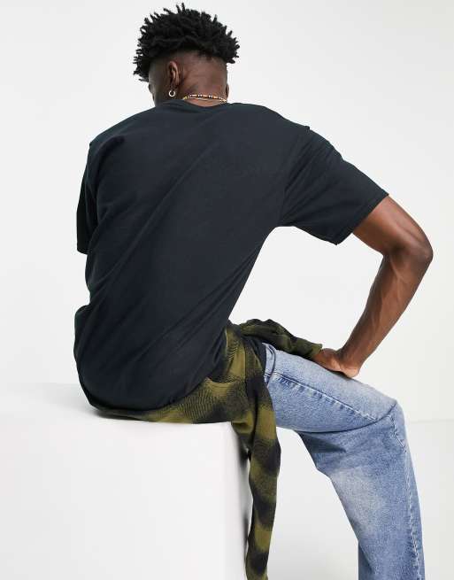 HUF essentials OG logo t-shirt in black, 4 of 4