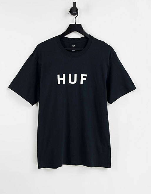 HUF essentials OG logo t-shirt in black