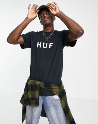 T-shirts imprimés HUF - Essentials OG - T-shirt à logo - Noir