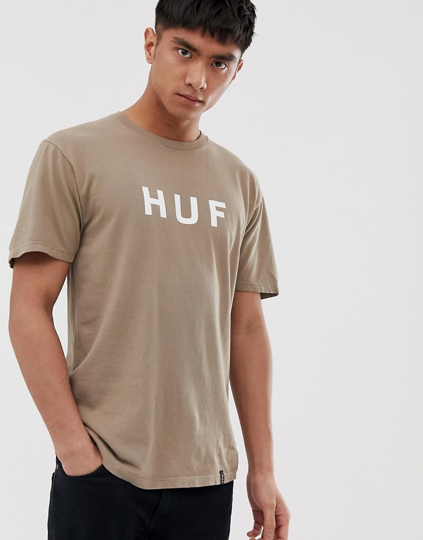 HUF - Essentials OG - T-shirt met logo in groen