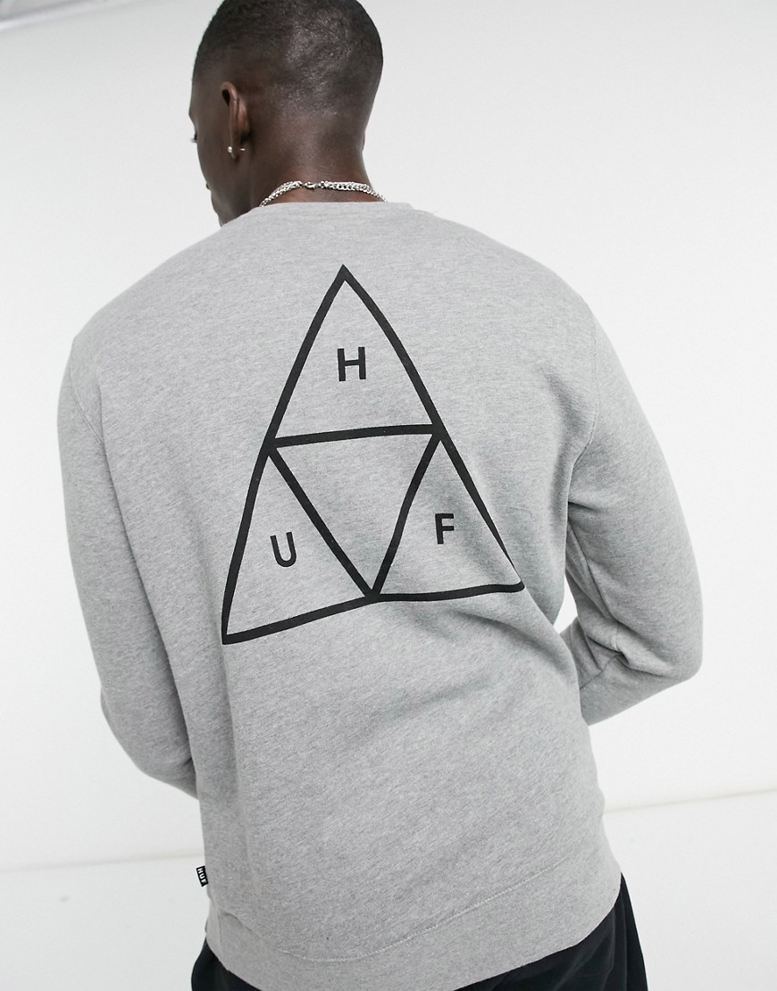 HUF - Essentials - Sweatshirt met drievoudige driehoek in grijs