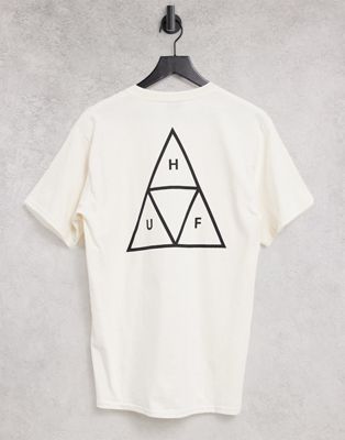Homme HUF - Essentials - T-shirt à imprimé trois triangles - Beige