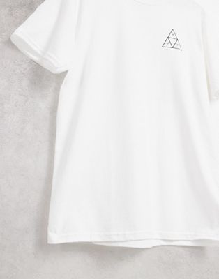 Nouveau HUF - Essentials - T-shirt à imprimé trois triangles - Blanc