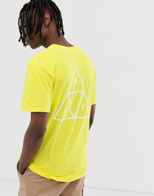 HUF - Essentials - T-shirt met drie driehoeken in geel