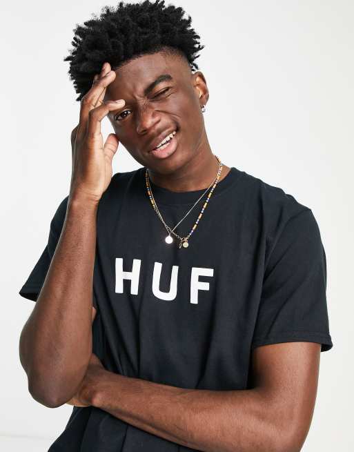 HUF Essentials - T-shirt nera con logo originale, 2 di 4