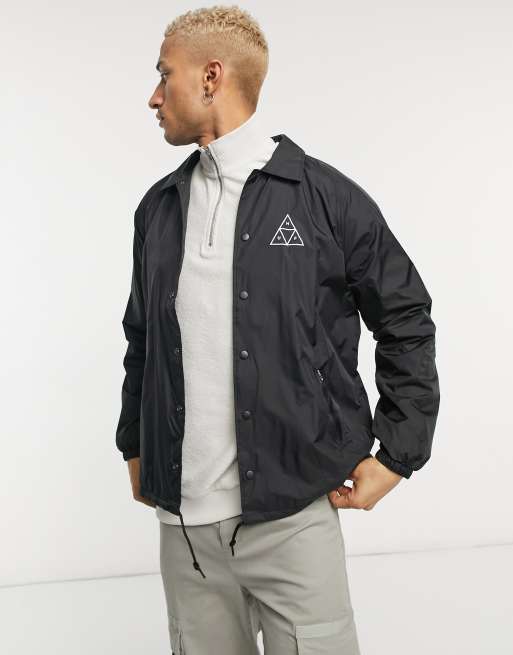 HUF Essentials Triple Triangle coaches jacket in black