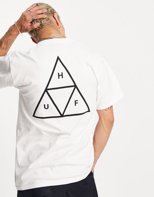 HUF - Essentials - TT - Hvid T-shirt med print på ryggen