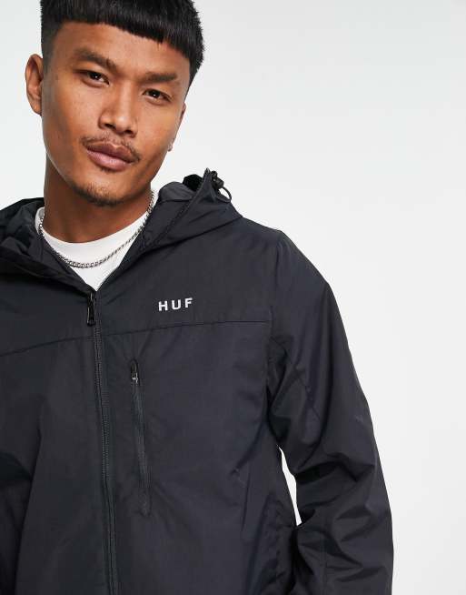 HUF essentials zip shell jacket in black