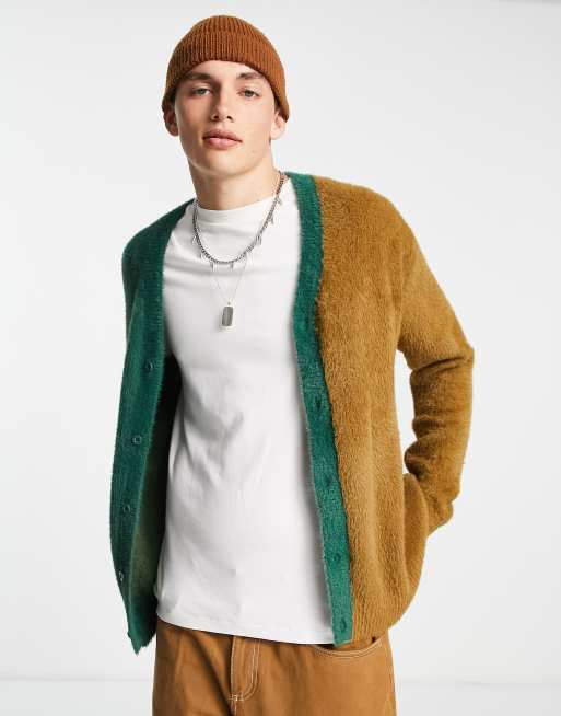 HUF Feels Good cardigan in brown | ASOS