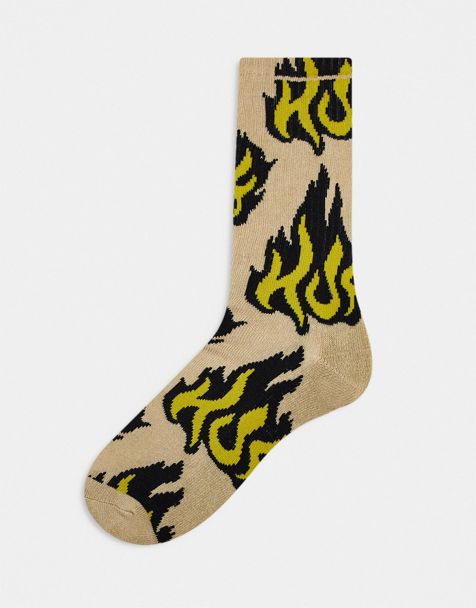 Men's Black Flame Stripe Socks - Socks n Socks