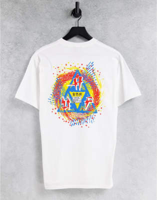 HUF HUF flashing wheel back print t-shirt in white