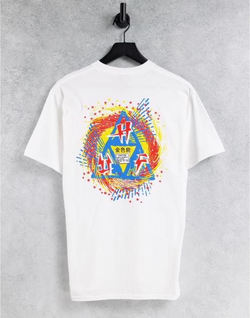 HUF flashing wheel back print t-shirt in white