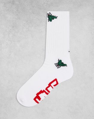 HUF fly trap socks in white