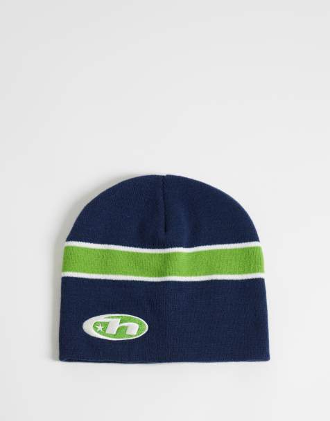 HUF Frequency skull beanie in navy - view 1