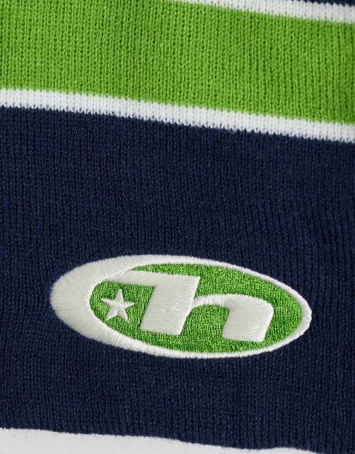 HUF Frequency skull beanie in navy, 2 of 3