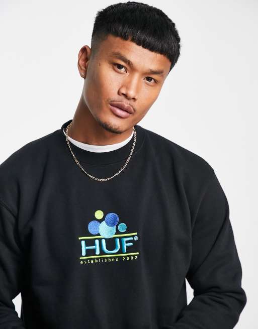 HUF fun print sweatshirt in black