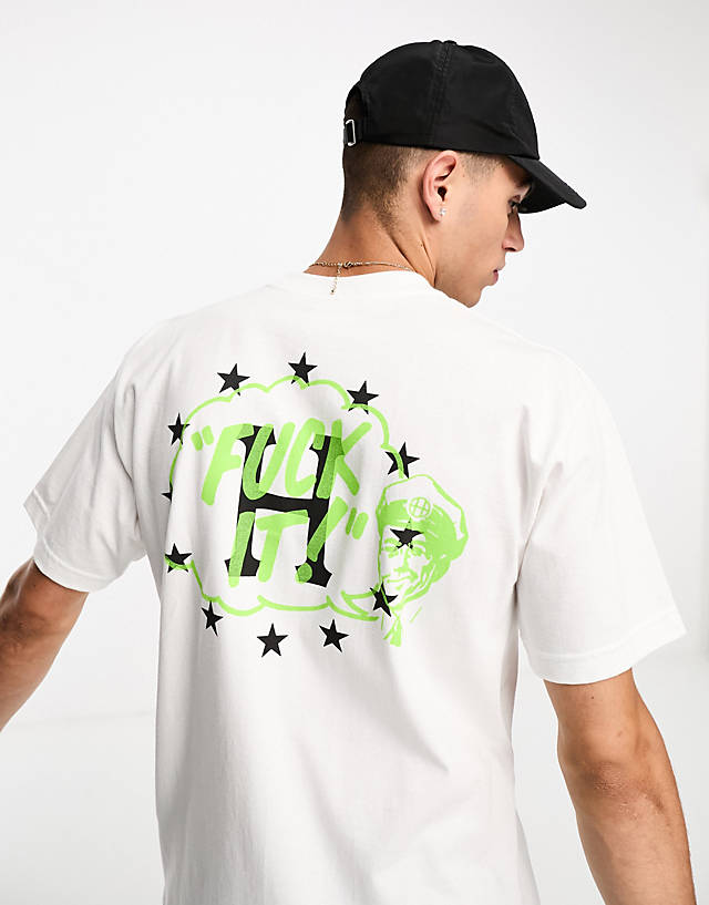 HUF - galactic motto short sleeve t-shirt in white with chest and back placement print