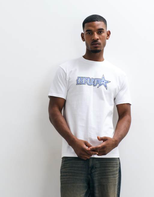 HUF galaxy graphic t-shirt in white, 3 of 5