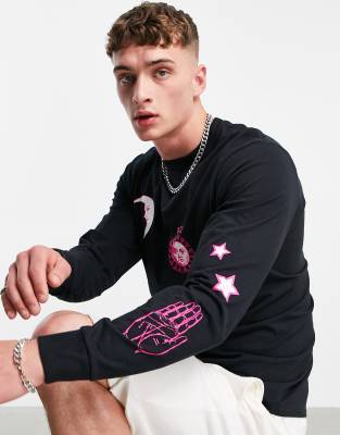 HUF HUF gratefully yours long sleeve shirt in black