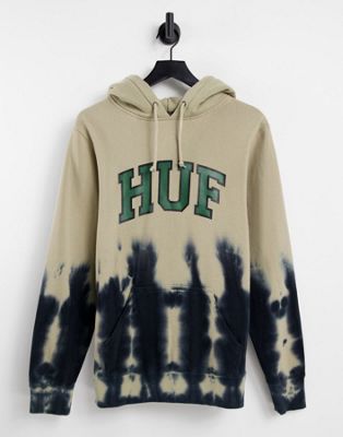 HUF Hartford tie dye hoodie in brown - ASOS Price Checker