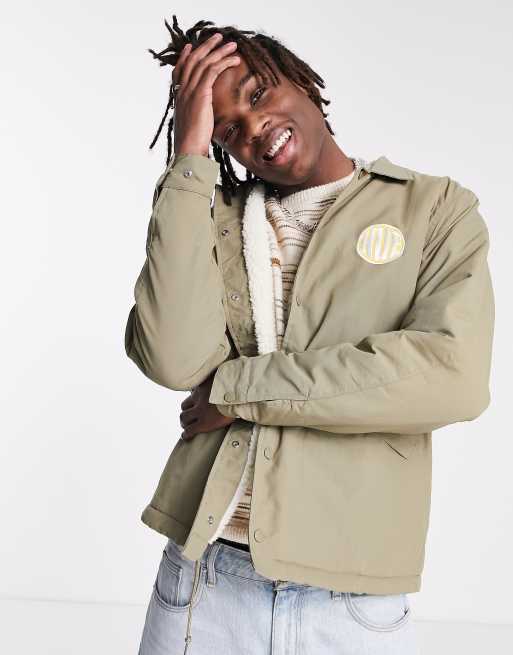 HUF - Hi-fi coachjack gevoerd met sherpa in khaki