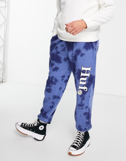 HUF in bloom co ord tie dye joggers in navy