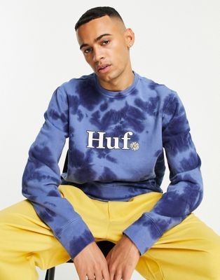 HUF in bloom co-ord tie-dye sweatshirt in navy