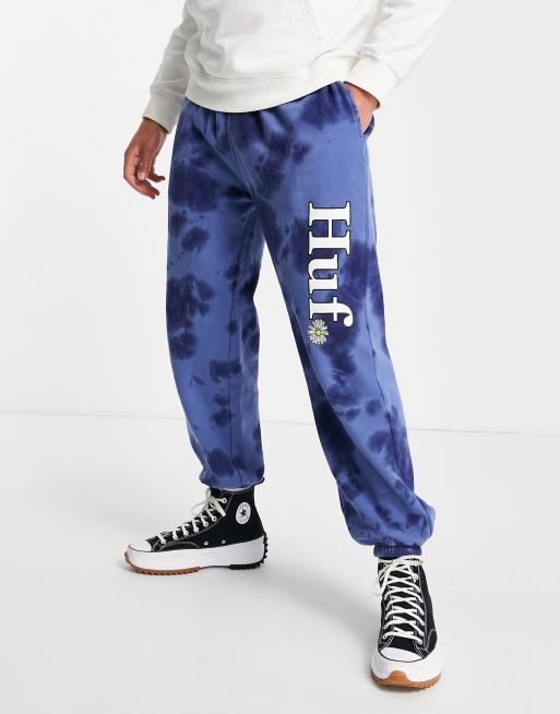 HUF In Bloom tie dye trackies in navy (part of a set)