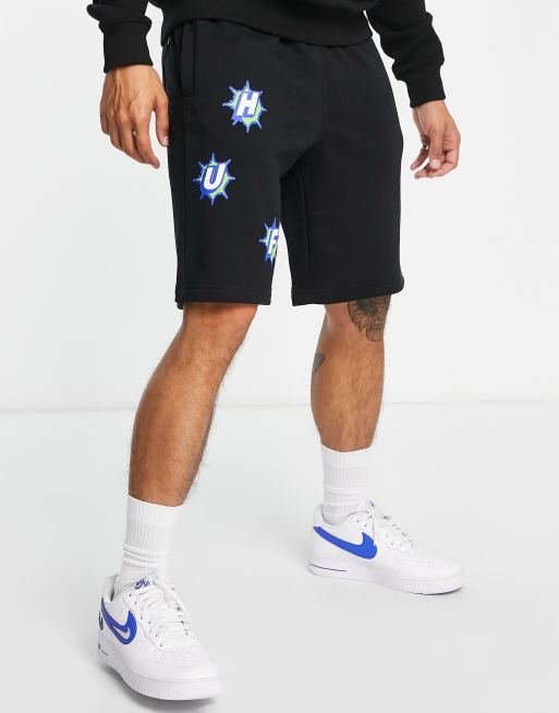 HUF - Infinity Jewel - Jersey short met print in zwart
