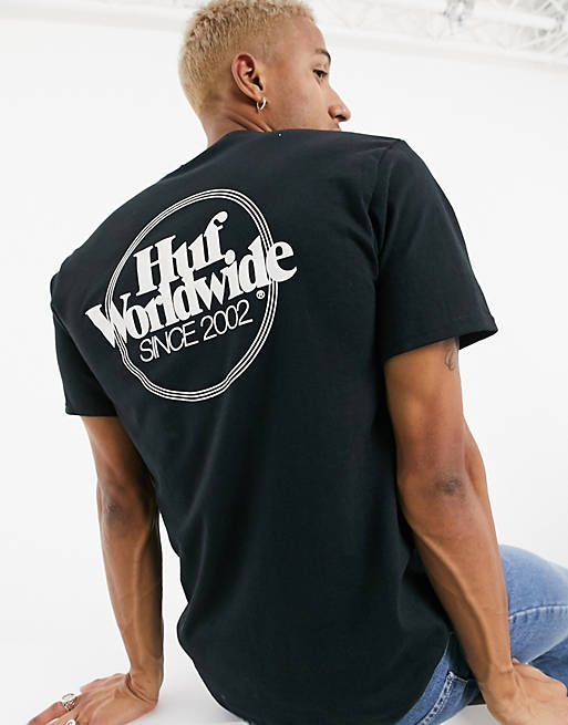 HUF - Issues - Sort puff t-shirt med logo