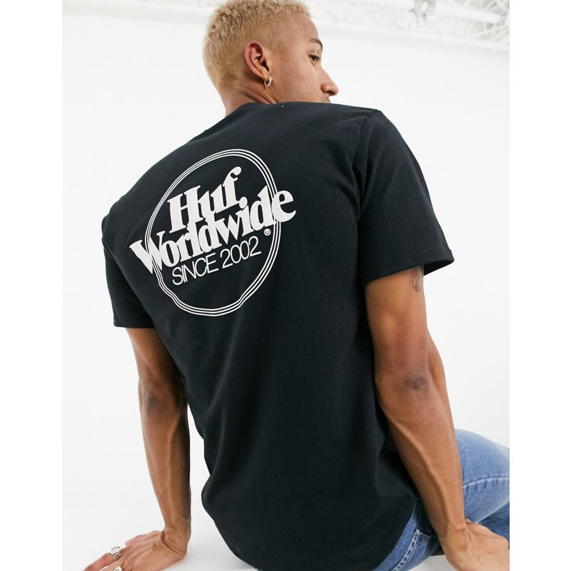 HUF – Issues – T-Shirt mit Logo in Schwarz