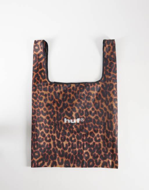 HUF – Kolorowa składana torba typu tote w panterkę