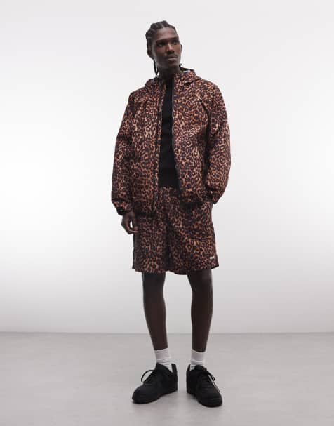 HUF leopard print shell jacket and shorts co-ord - view 1
