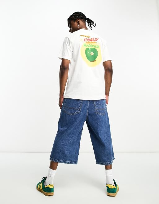 HUF local support T-shirt in white with chest and back print