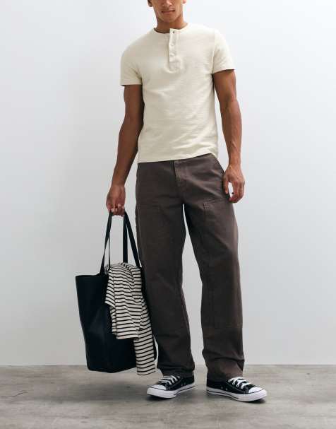 HUF lockere Hose mit doppeltem Knie in Bark - view 1