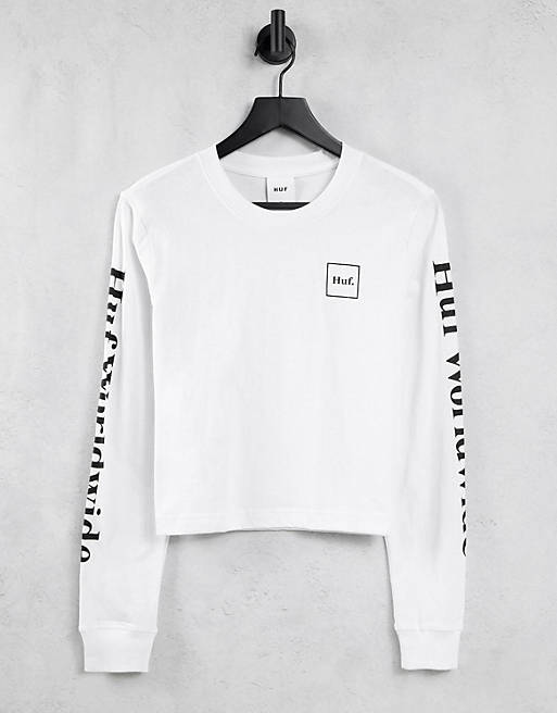  Huf long sleeve relaxed t-shirt with arm logos 
