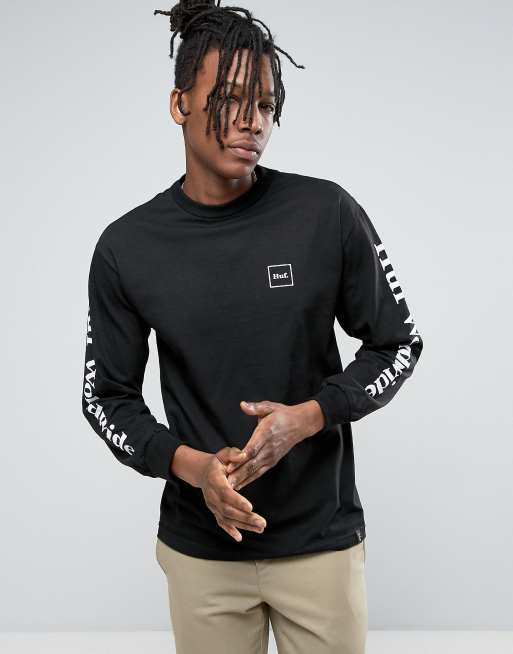 matchmaker Dam Lys HUF Long Sleeve T-Shirt With Worldwide Sleeve Print | ASOS