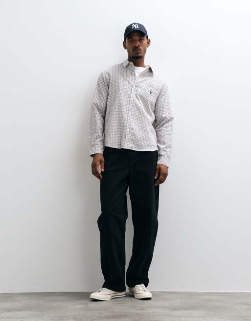 HUF Megablast long sleeve check shirt in natural, 2 of 5
