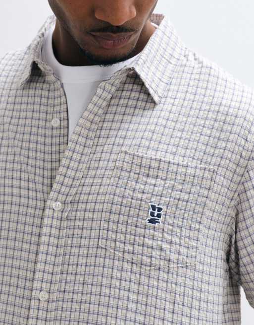 HUF Megablast long sleeve check shirt in natural, 3 of 5