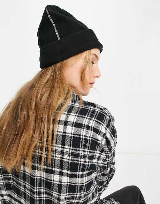 Huf mountain beanie hat with reflective patch and conrast overlocking , 2 of 4