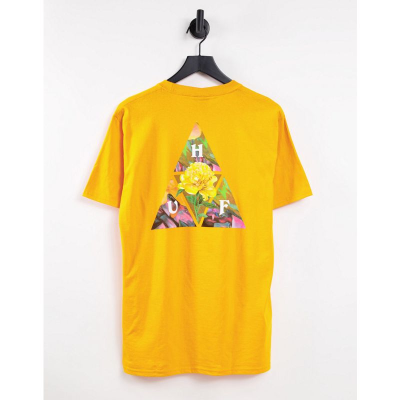yQkd2 Uomo HUF - New Dawn - T-shirt color senape con stampa sul retro