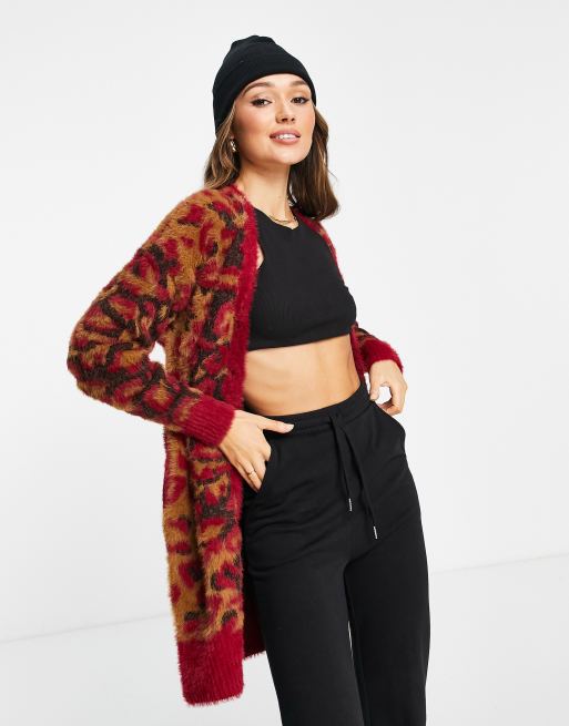 HUF Leopard Knit Duster Sweater Wmn (bloodstone)