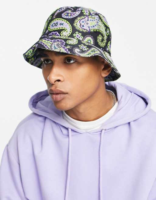 HUF paisley bucket hat in black | ASOS