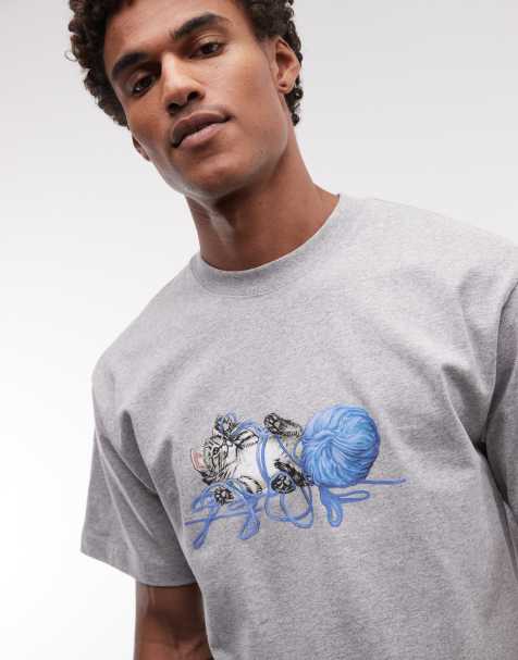 HUF paws kitten graphic t-shirt in grey - view 1