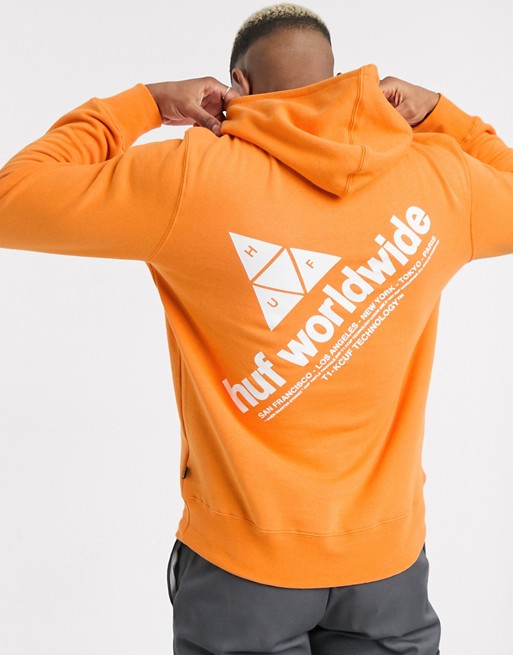 HUF Peak 3.0 hoodie in orange