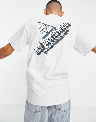 Homme HUF - Peak Tech - T-shirt à imprimé au dos - Gris