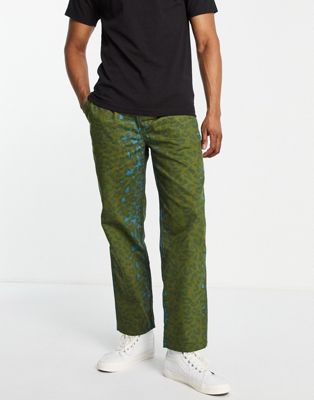 HUF printed runyon elasticated easy pant in leopard camo