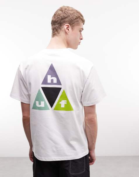 HUF – Prism – Biały T-shirt z nadrukiem z logo na plecach - view 1